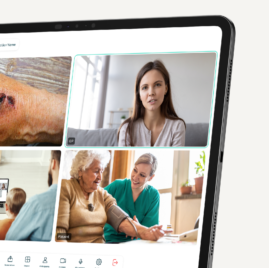 Vision Home user interface on a tablet close up