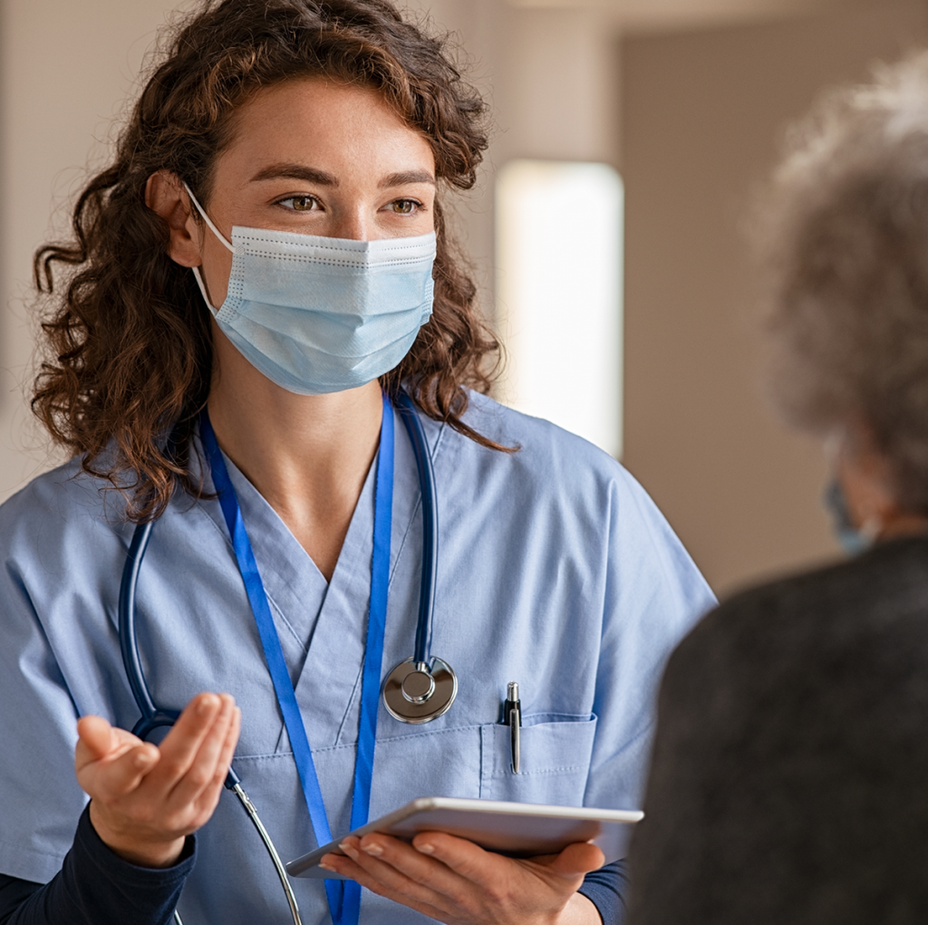 Travelling nurse with a patient