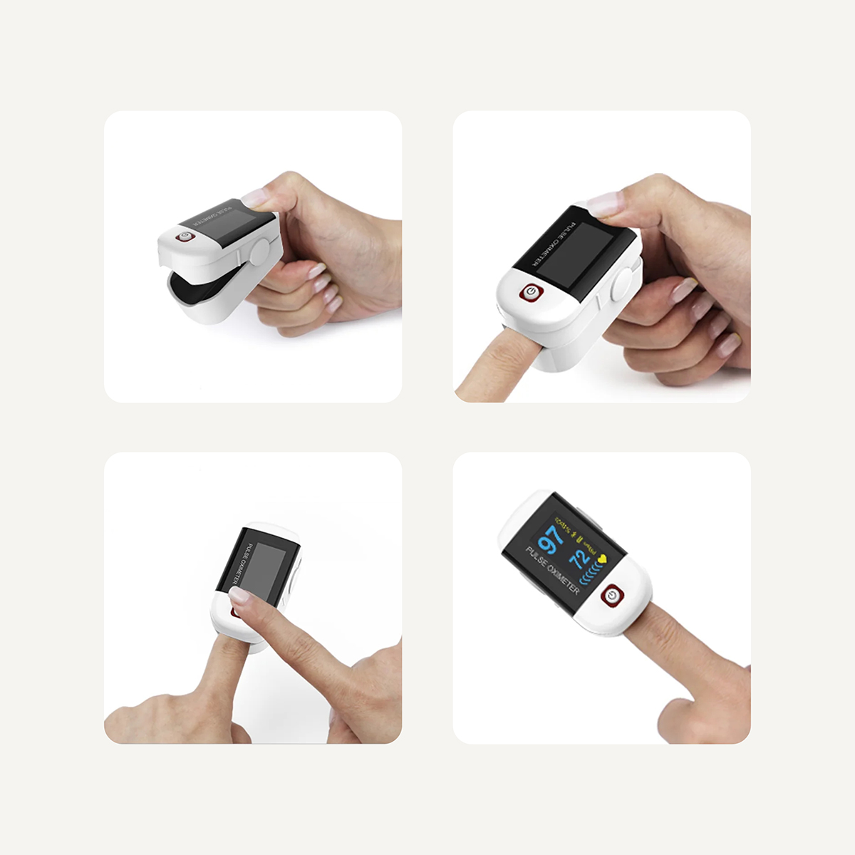 the steps for using a pulse oximeter